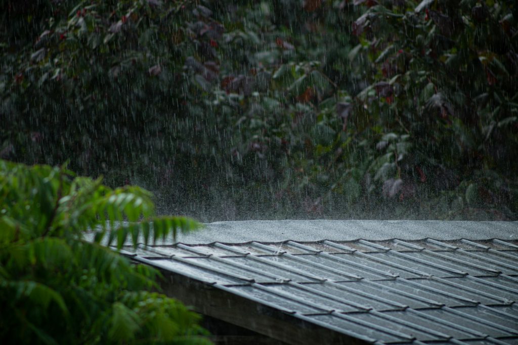 Heavy rain pouring during a Louisiana storm